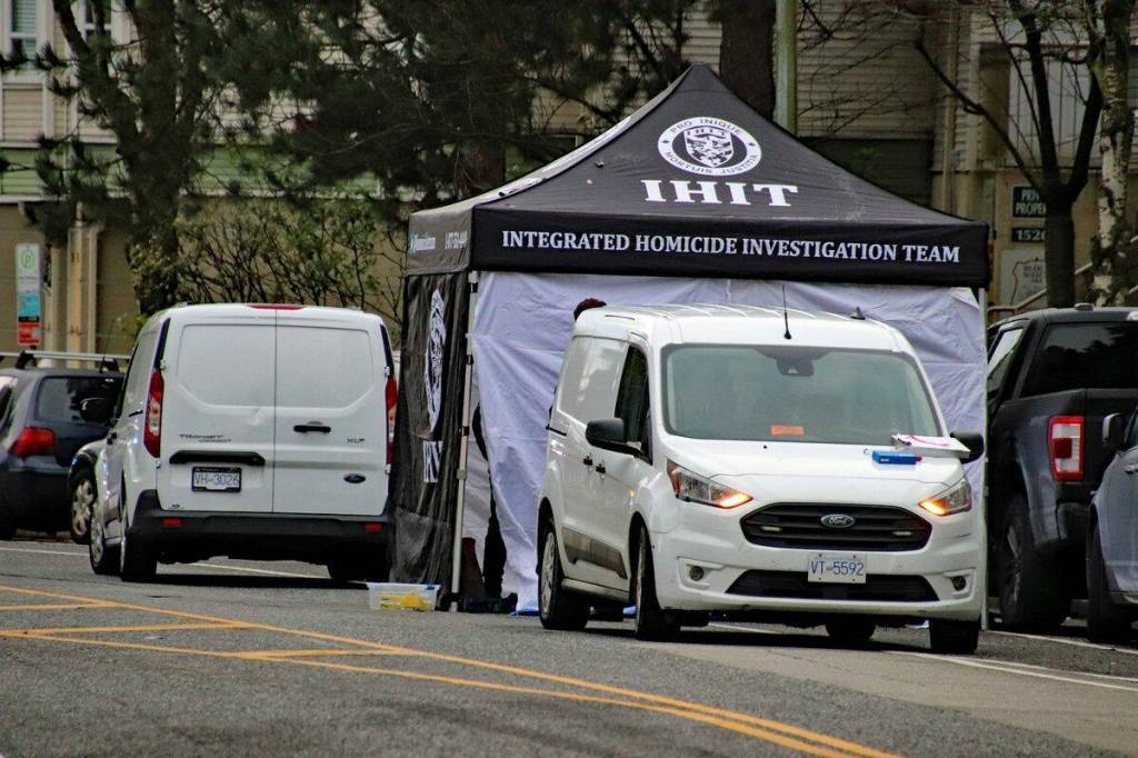 IHIT is investigating a homicide in the 10400 block of 152 Street in Surrey. Police responded to a call of a shooting around 11:40 p.m. Friday night (Nov. 28). (1st Due Media/ Contributed to Surrey Now-Leader)