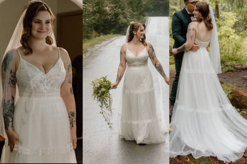 Olivia Delgado is offering a reward for the safe return of her wedding dress. She noted the dress means a lot to her as it&rsquo;s a reminder for her of her mom. (Photos via Facebook)